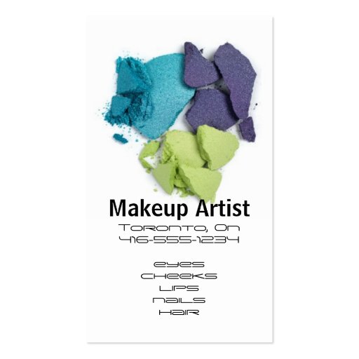 Makeup Cosmetics artist half face Business Card Template (back side)
