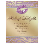 Makeup Flyer Hair Salon Zebra Sparkle Pink Gold