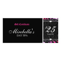 Makeup Gift Certificate Lace Zebra Pink Red Custom Rack Card