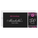 Makeup Gift Certificate Lips 'n Lace Zebra Rack Card Design