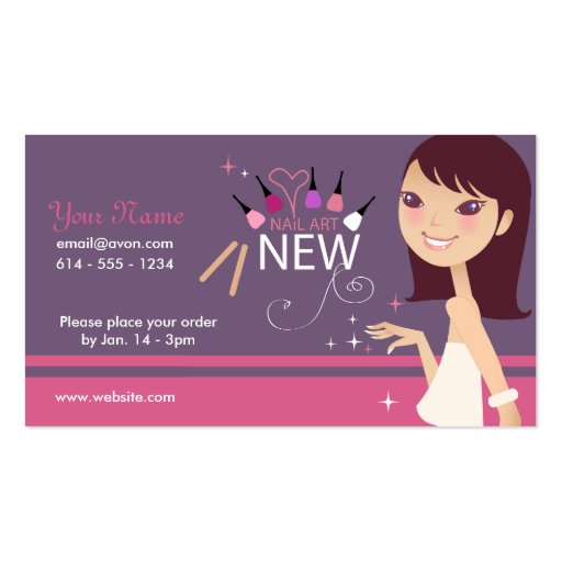 Makeup - Nail Art Business Card (front side)
