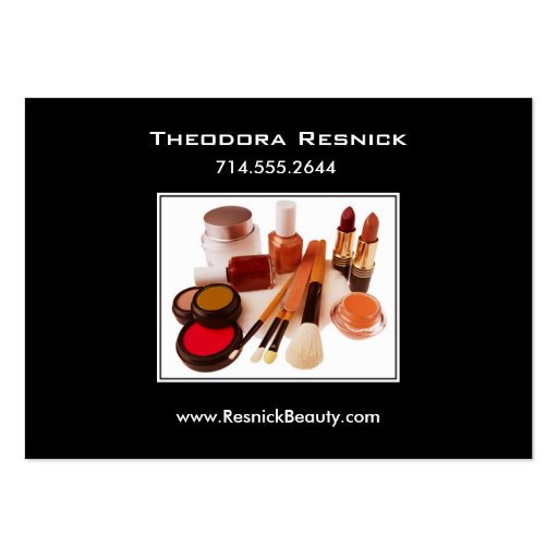 Makeup Pro III Cosmetics Artist chubby Business Card Templates (back side)