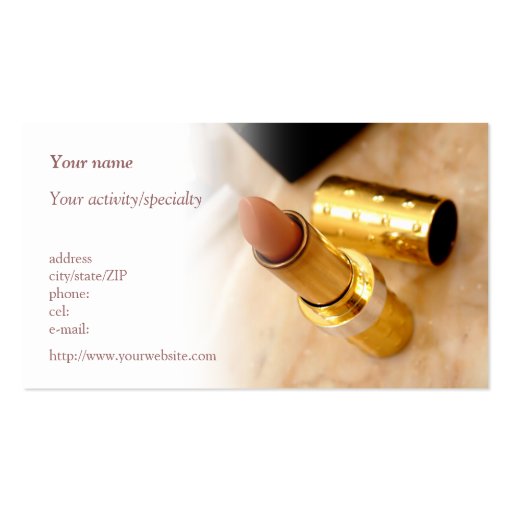 "Makeup products" business card (front side)