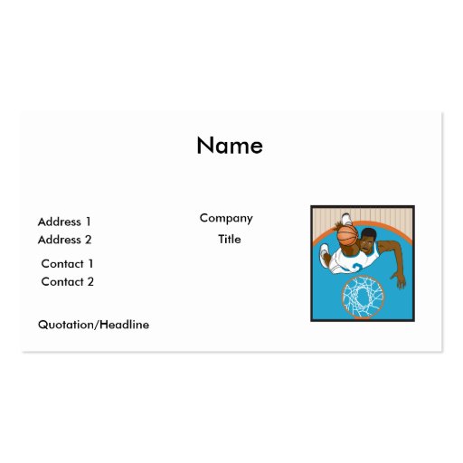 making a dunk overhead view business card templates