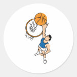 making a dunk simple basketball graphic round sticker