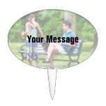 Making a New Friend in the Park Oval Cake Picks