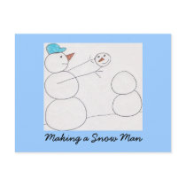 making a snow man Postcard