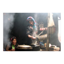 Making Butter Tea (Photo by David Berry) posters