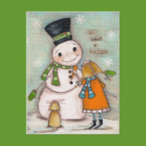 Making Friends - Holiday Postcard postcards