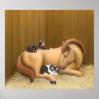 Making Friends with Barn Cats Print by twopurringcats