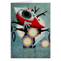 Making love with our eyes red bird Africa card