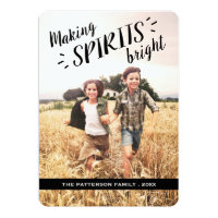 Making Spirits Bright Hip Holiday Photo Card