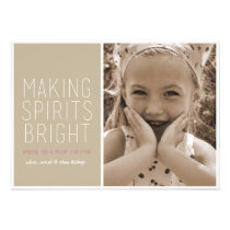 Making Spirits Bright - Holiday Photo Greeting invitations