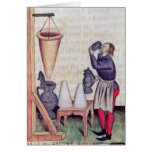 Making sugar syrup, from 'Tractatus de Herbis' Greeting Card