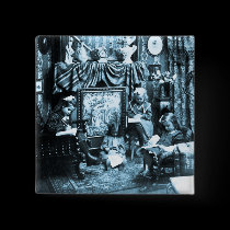 Making Their Lists for Santa - Vintage Stereoview buttons