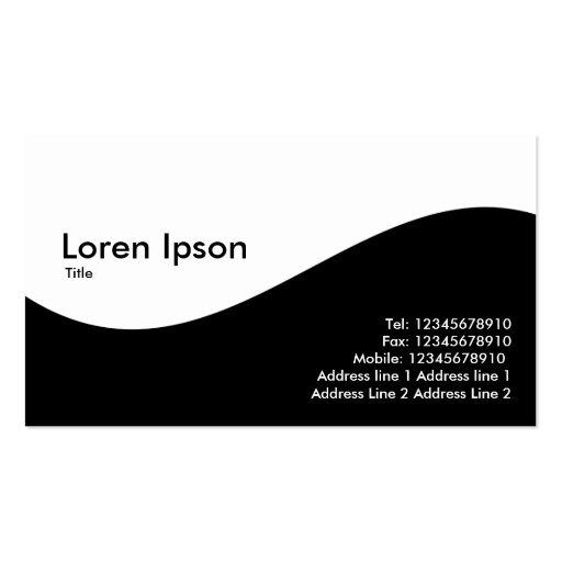 Making Waves - Black and White Business Card Template (back side)