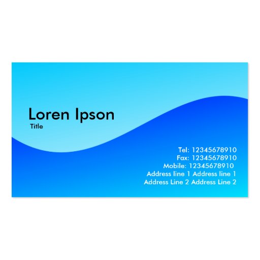 Making Waves Business Card Templates (back side)