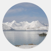 Makushin Mountains in Winter Round Sticker