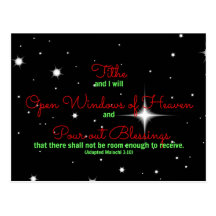 Malachi Bible verse Tithe and I will open the Postcards