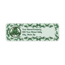 Malachite Ivy Triskel Custom Return Address Labels