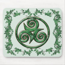 Malachite Ivy Triskel Mouse Pads