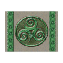 Malachite Triskel Post Cards