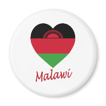 Malawi Flag Heart magnets by Vexillophile Malawi Flag Heart magnets