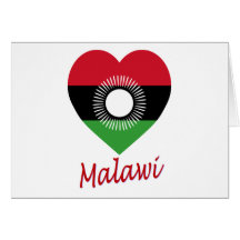 Malawi Flag Heart with Name Card