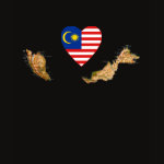 Malaysia Flag Heart Map Fitted AA T-Shirt