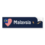 Malaysia Flag Heart + Map Bumper Sticker bumper stickers