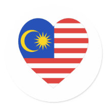 Malaysia Flag Heart stickers