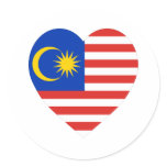 Malaysia Flag Heart stickers