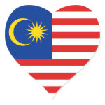 Malaysia Flag Heart Sticker