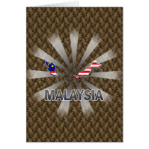 Malaysia Flag Map 2.0 Greeting Cards