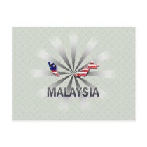 Malaysia Flag Map 2.0 Post Card