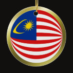 Malaysia Fisheye Flag Ornament