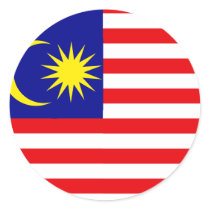 Malaysia High quality Flag Round Stickers