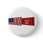 Malaysia &amp; Kelantan waving flags Pinback Buttons