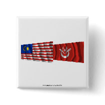 Malaysia & Kelantan waving flags Button