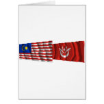 Malaysia &amp; Kelantan waving flags Cards