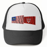 Malaysia & Kelantan waving flags hats