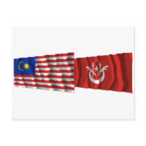 Malaysia & Kelantan waving flags Postcards
