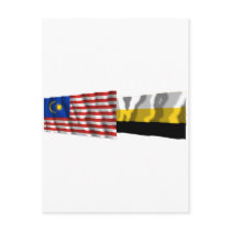 Malaysia & Perak waving flags Post Cards