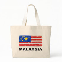 Malaysia Vintage Flag Tote Bags