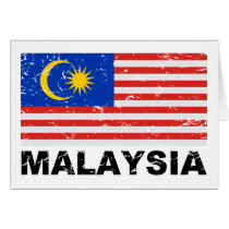 Malaysia Vintage Flag Card