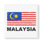 Malaysia Vintage Flag Refrigerator Magnet