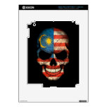 Malaysian Flag Skull on Black Skins For iPad 3