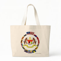Malaysian waving flags with arms tote bags