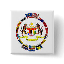 Malaysian waving flags with arms pinback button