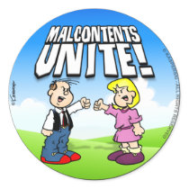 Malcontents Unite Round Sticker